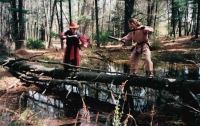 Vaul and Liu Dueling on a Log